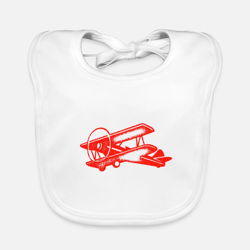 Flugzeug - Baby Bio-Lätzchen - Weiß