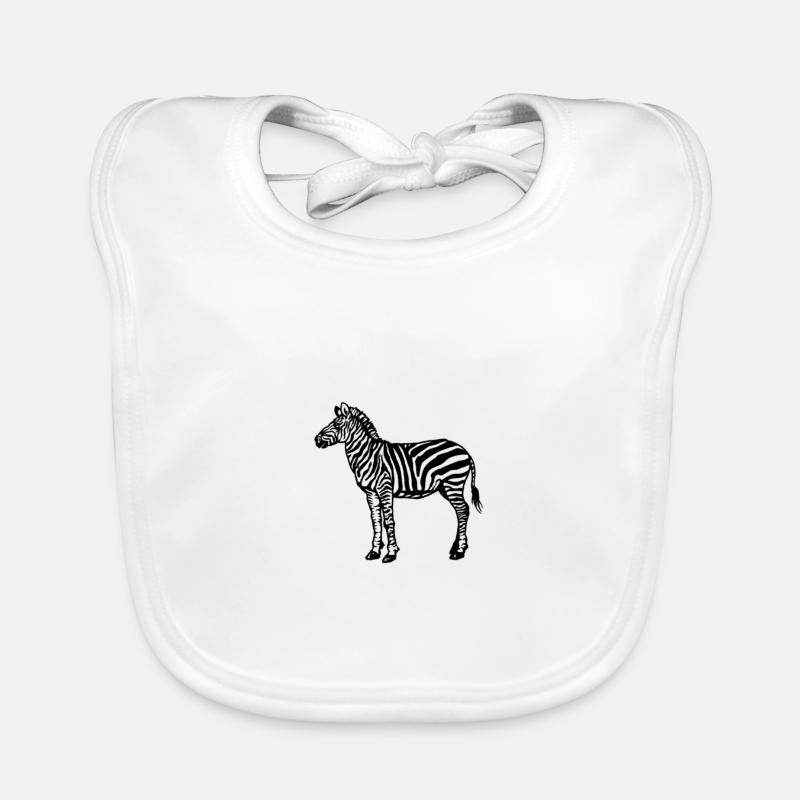 Zebra - Baby Bio-Lätzchen - Weiß