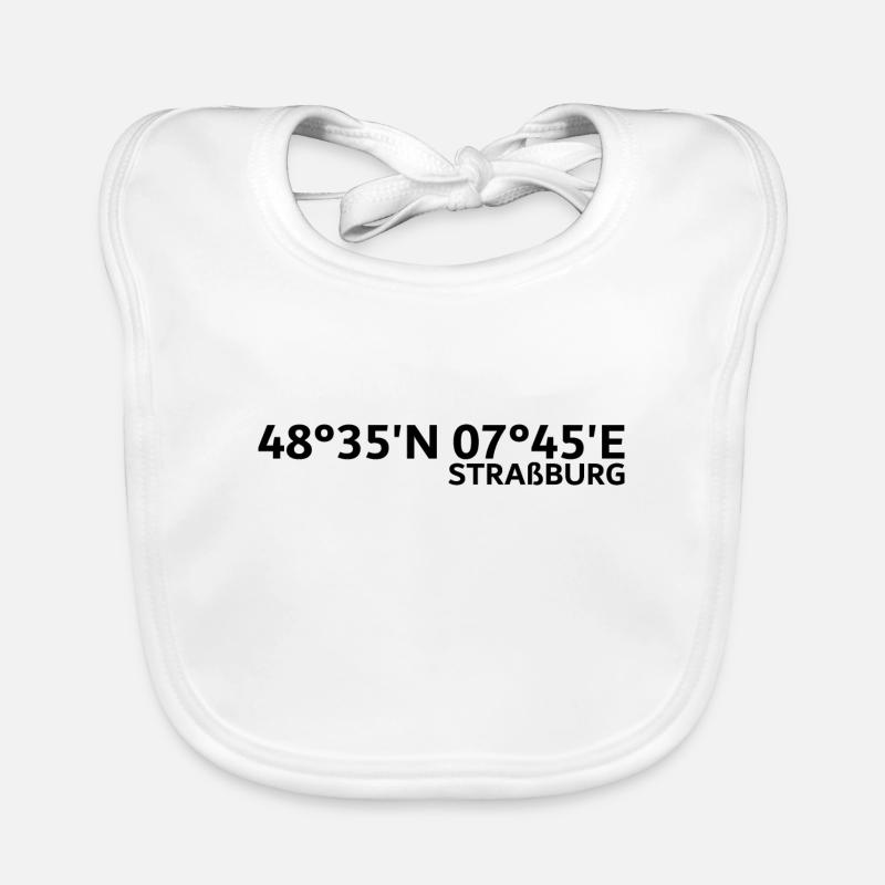 Strasbourg coordinates Organic Baby Bibs