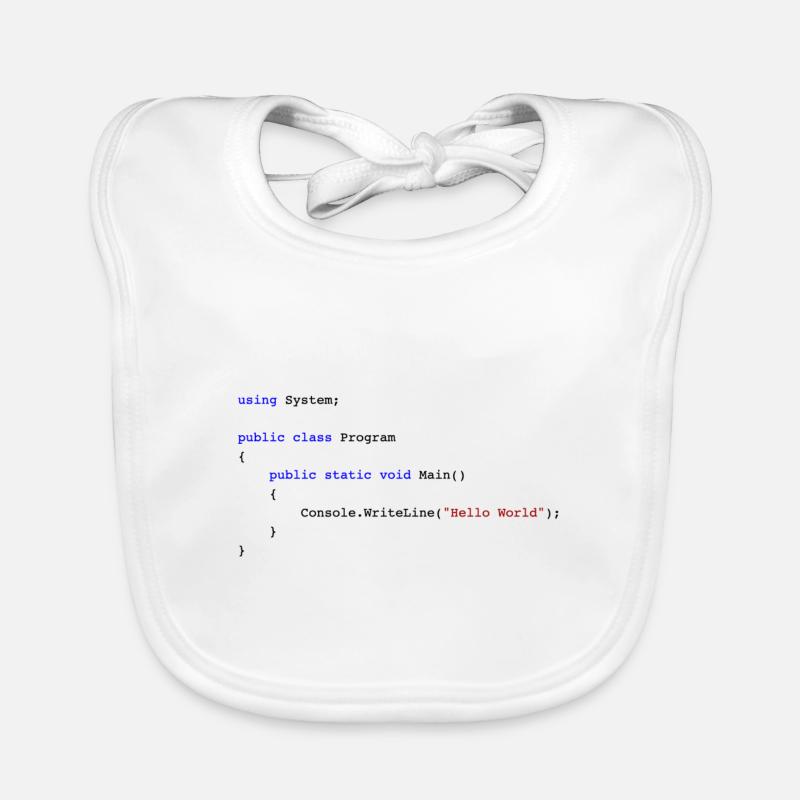 C# .NET Code Hello World Programmierer Geschenk Baby Bio-Lätzchen