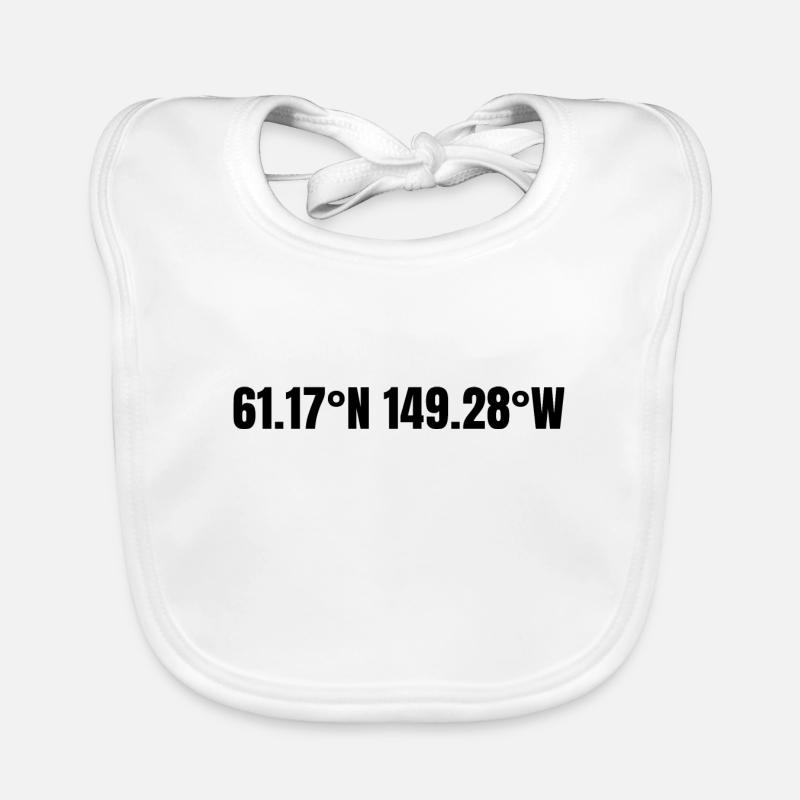 Anchorage, Alaska, USA Coordinates Organic Baby Bibs