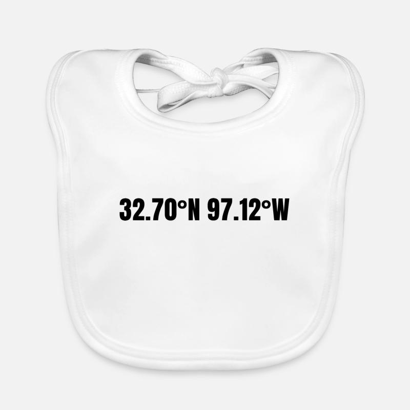 Arlington, Texas, USA Coordinates Organic Baby Bibs