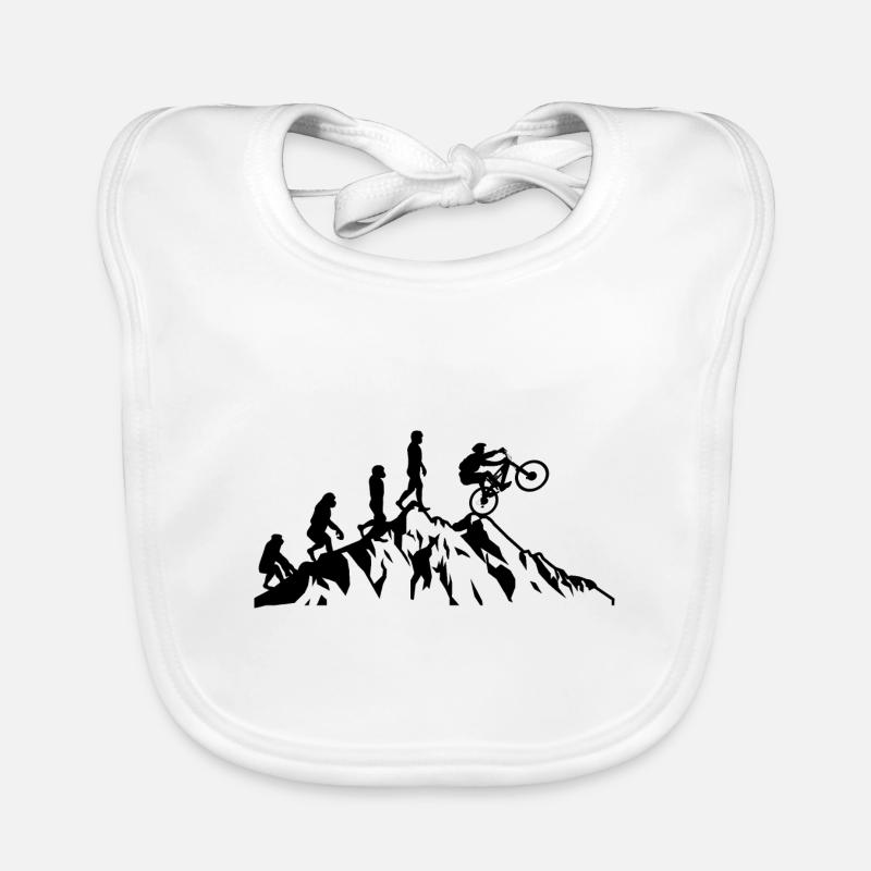 Evolution des Fahrradfahrens Mountainbiking MTB Baby Bio-Lätzchen