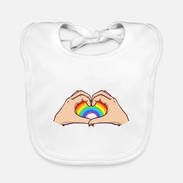 CSD LGBT Hands Shape Rainbow Heart Pride Bavoir bio Bébé