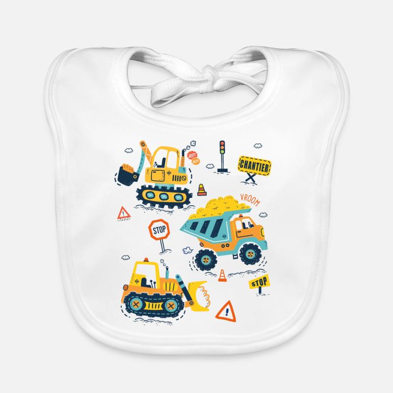 Engins de Chantier Bavoir bio Bébé