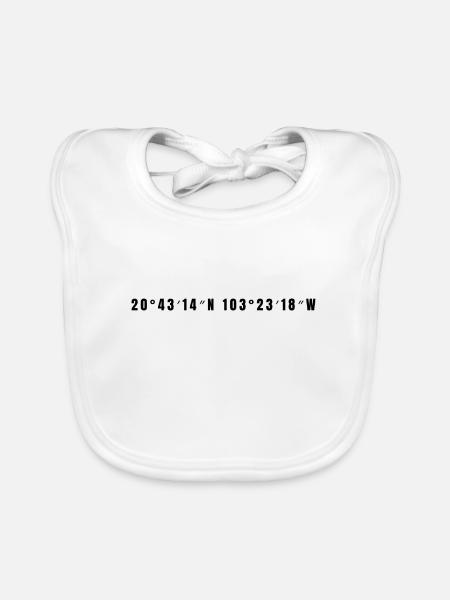 Zapopan Mexico - Organic Baby Bibs - white - Front