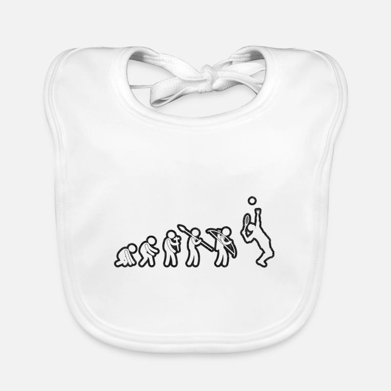 Evolution Tennis Blanc Grunge Bavoir bio Bébé