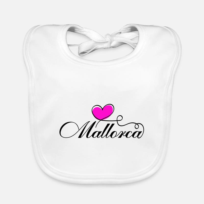 Mallorca Herz Liebe - Baby Bio-Lätzchen - Weiß