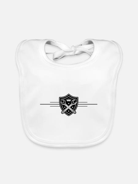 Logo de la clé - Bavoir bio Bébé - blanc - Devant