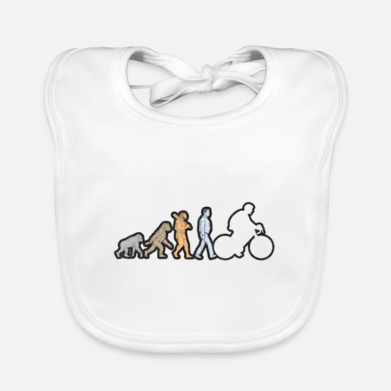 Evolution Bike White Grunge Organic Baby Bibs