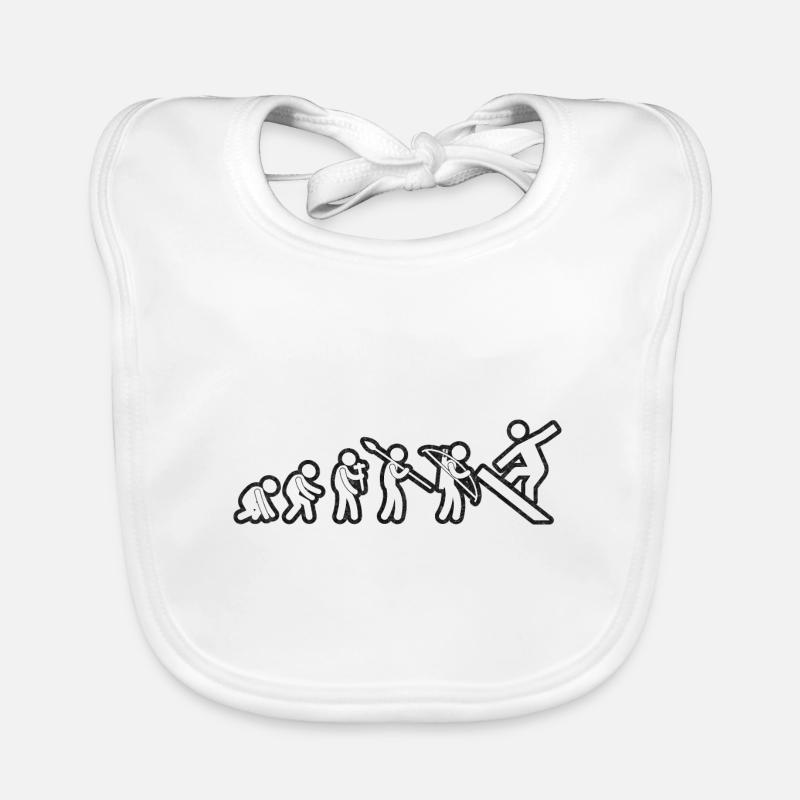 Evolution Snowboard Blanc Grunge Bavoir bio Bébé