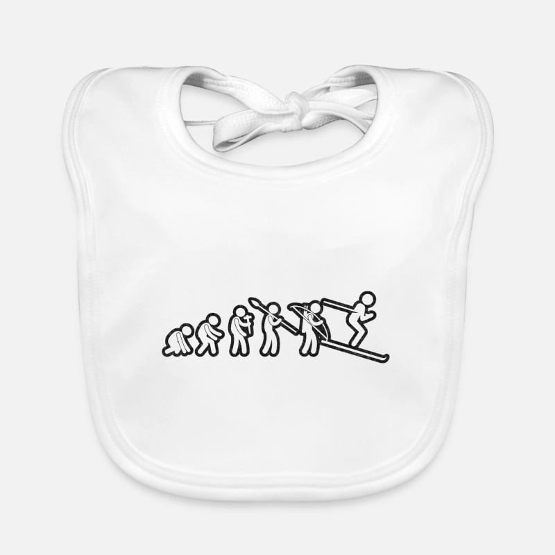 Evolution Ski Blanc Grunge Bavoir bio Bébé