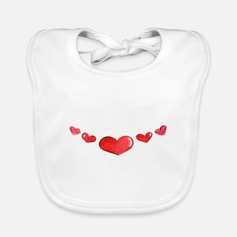 Cœurs multiples Bavoir bio Bébé