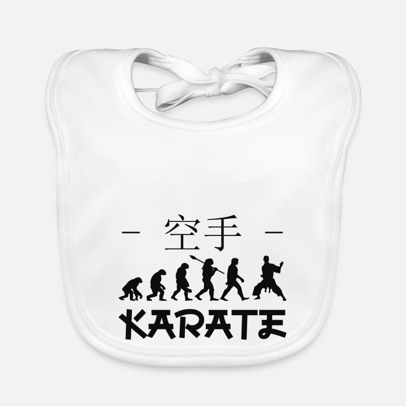 Karate-Evolution. Kampfsport. Geschenkidee.Japan Baby Bio-Lätzchen