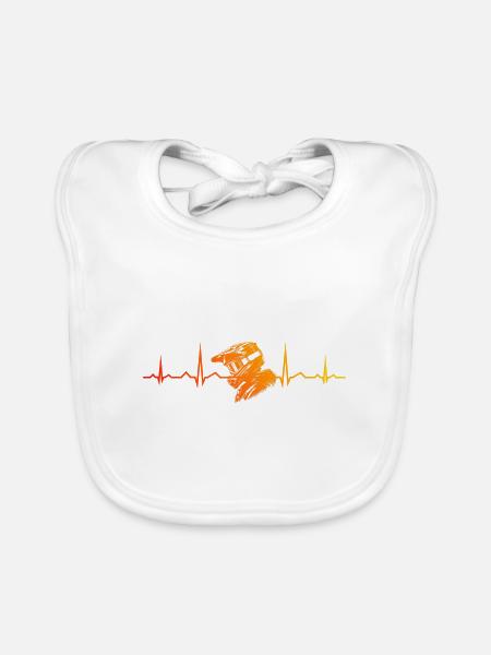 VTT VTT Cycliste Cycliste Homme - Bavoir bio Bébé - blanc - Devant