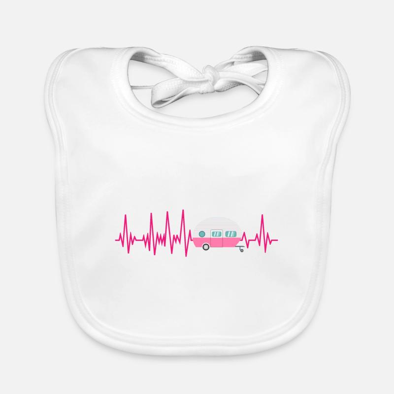 Camper ECG Heartbeat Camping Caravan Organic Baby Bibs