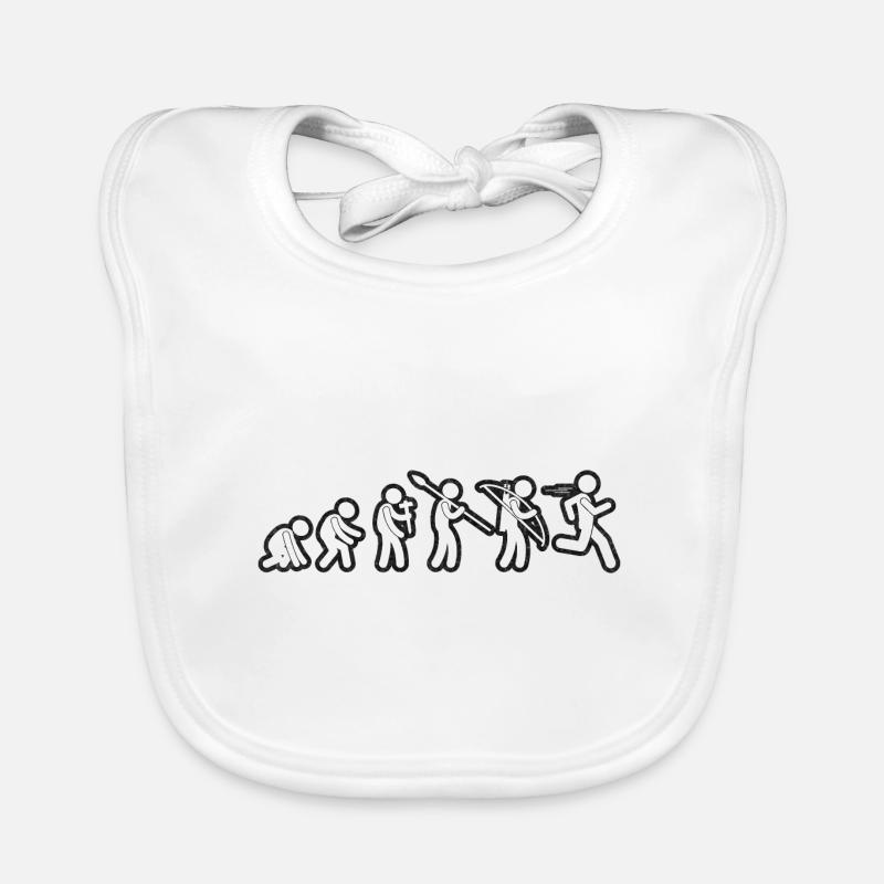 Evolution Run White Grunge Baby Bio-Lätzchen