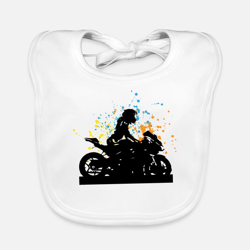 Mädchen Motorradfahrerin Geschenk Baby Bio-Lätzchen