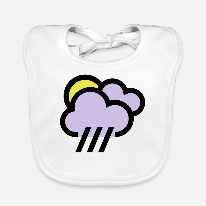 nuageux avec icône de chills icône météo - Bavoir bio Bébé - blanc