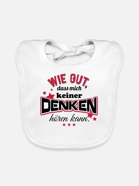 Wie gut, dass mich keiner denken hören kann! - Baby Bio-Lätzchen - Weiß - Vorne