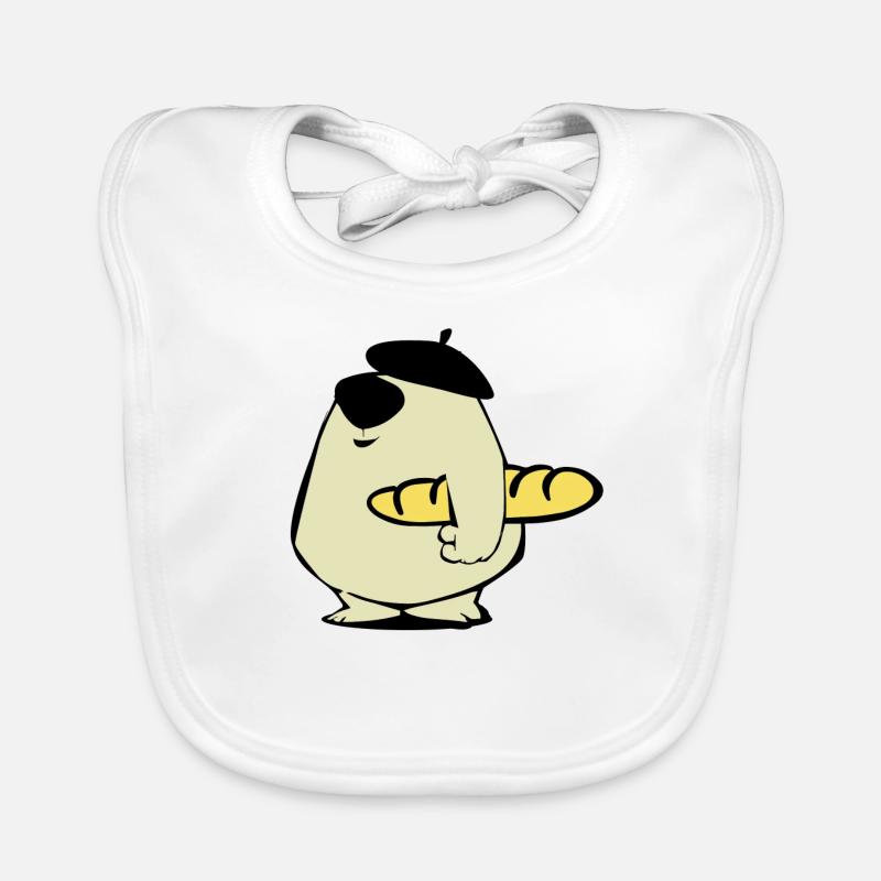 Baguette Bär Comic Geschenk Baby Bio-Lätzchen