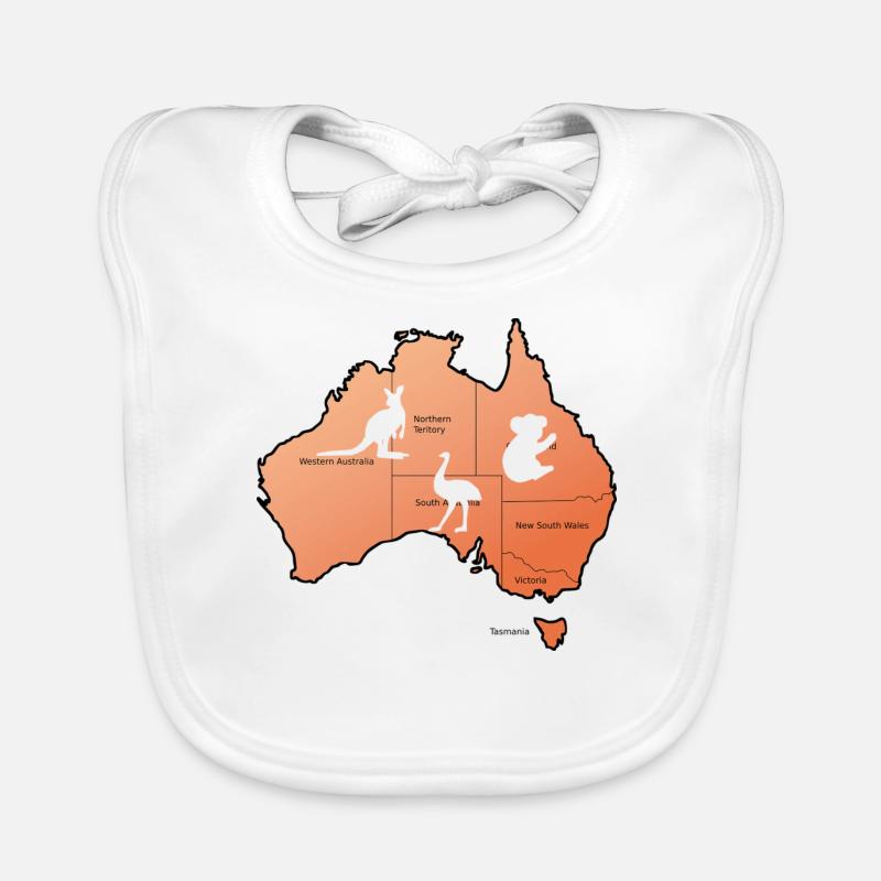 Australia - Baby Bio-Lätzchen - Weiß