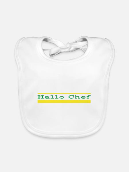 Hallo Chef - Baby Bio-Lätzchen - Weiß - Vorne