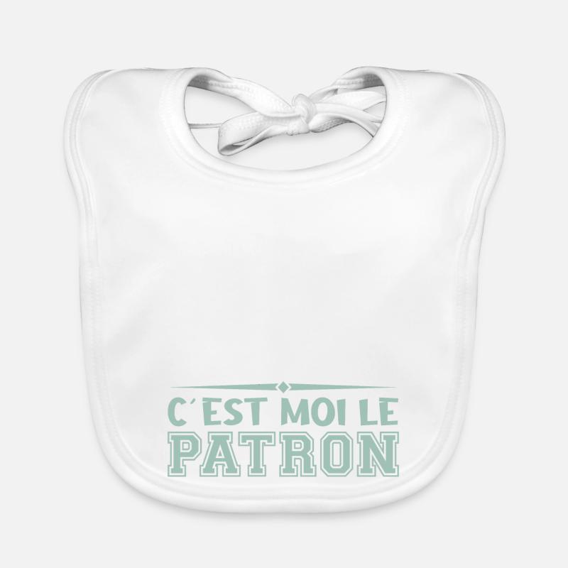 Patron C est Moi Le Patron Papa Idée Cadeau Papy Bavoir bio Bébé