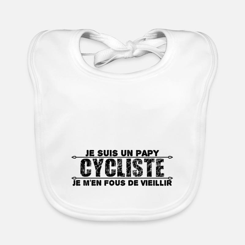 Je suis un papy cycliste Bavoir bio Bébé