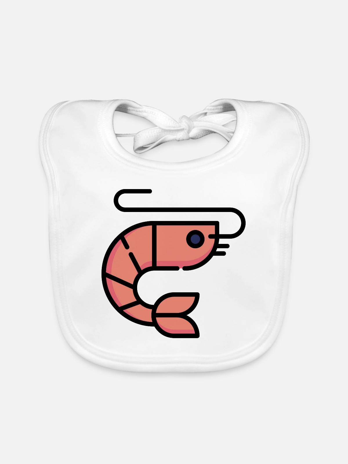 Shrimp Geschenk Idee - Baby Bio-Lätzchen - Weiß - Vorne