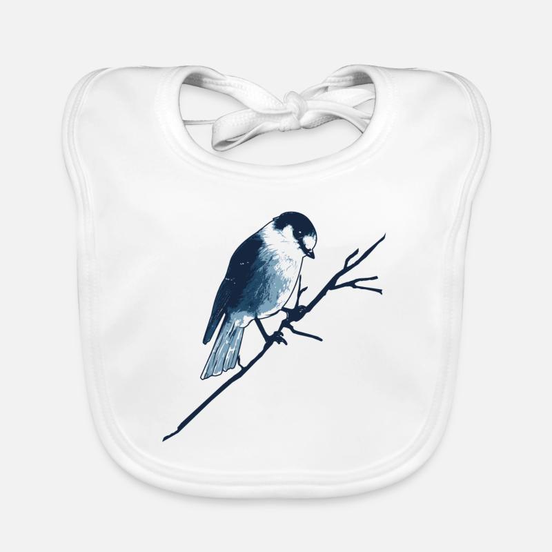 Sparrow on branch Organic Baby Bibs
