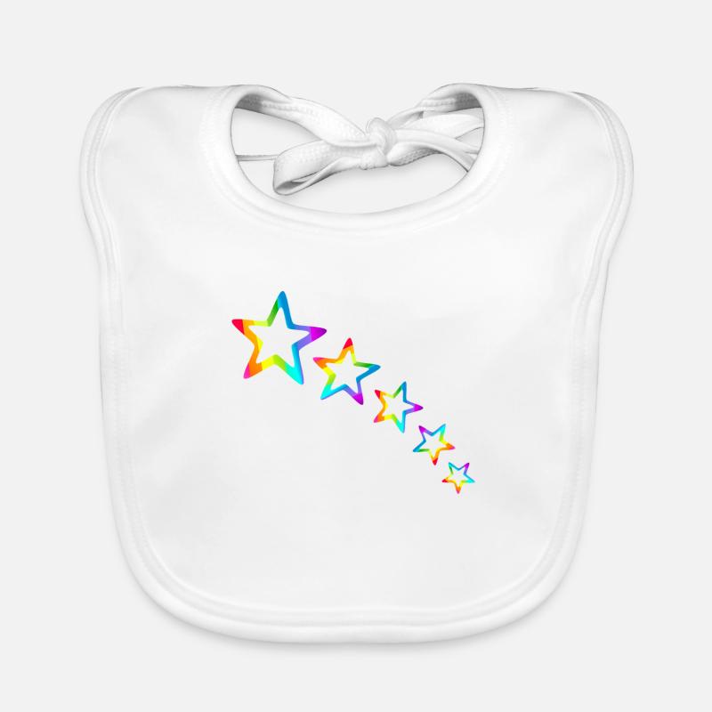 Stern bunte Sterne Regenbogen Farbverlauf Baby Bio-Lätzchen