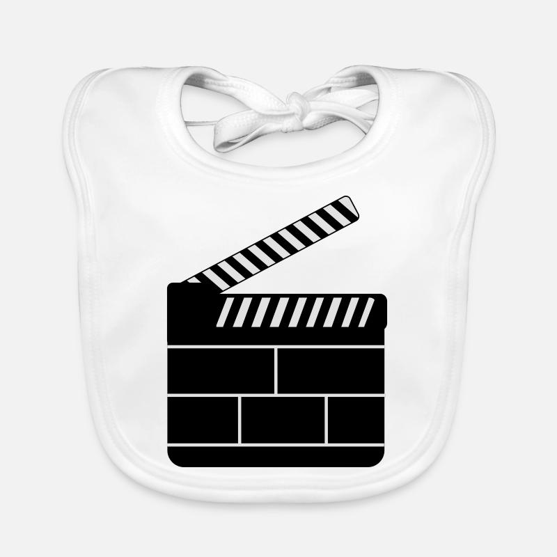 Clap de film - Bavoir bio Bébé - blanc
