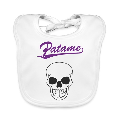 Patame Purple White Skull - Baby Bio-Lätzchen