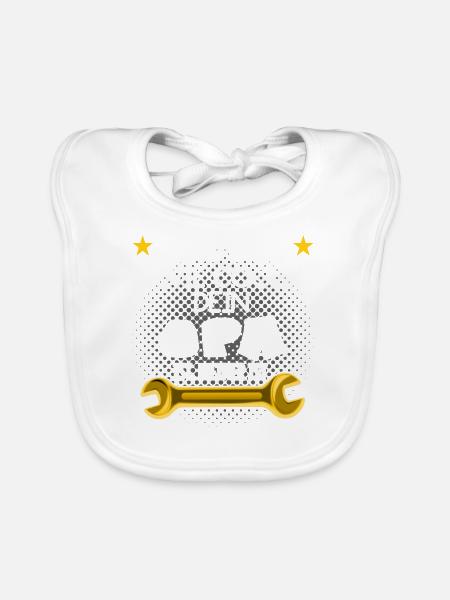 Mein Opa ist Mechaniker - Baby Bio-Lätzchen - Weiß - Vorne