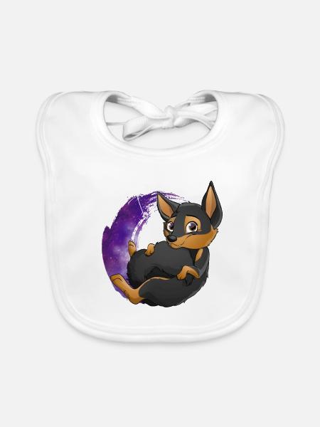 Kelpie Galaxy - Black Fire - Baby Bio-Lätzchen - Weiß