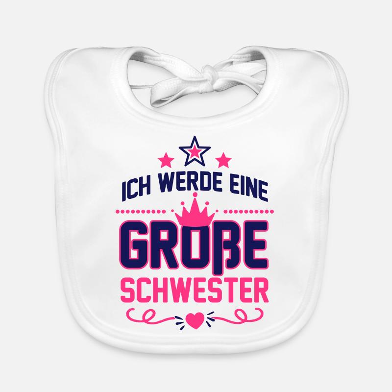 Ich werde eine große Schwester - Schwangerschaft Baby Bio-Lätzchen