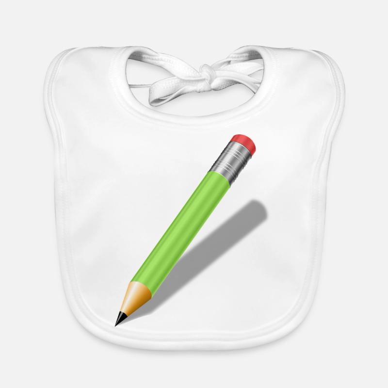 crayon - Bavoir bio Bébé - blanc