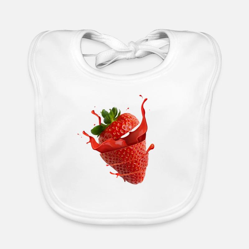 Fraise avec éclaboussure Bavoir bio Bébé