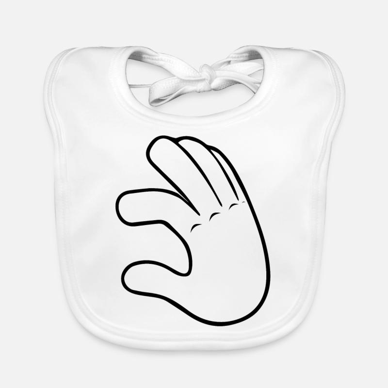 Hand Low | Black / White Organic Baby Bibs