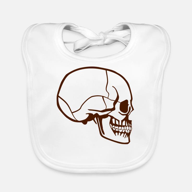 skull on the side Organic Baby Bibs