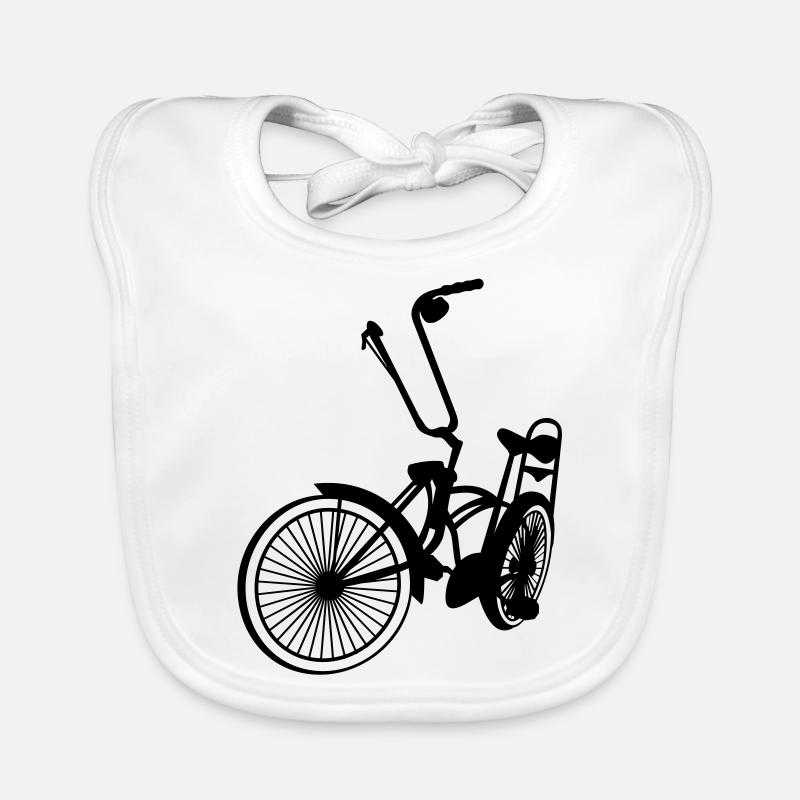Vélo lowrider avec des rayons - Bavoir bio Bébé - blanc
