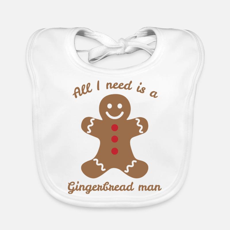 Gingerbread man Organic Baby Bibs