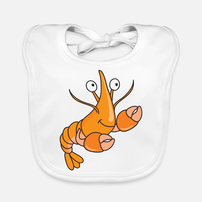 Crustacés marins mignons de homard - Bavoir bio Bébé - blanc