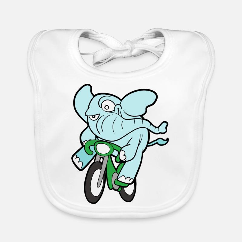 Éléphant drôle drôle mignon Bavoir bio Bébé