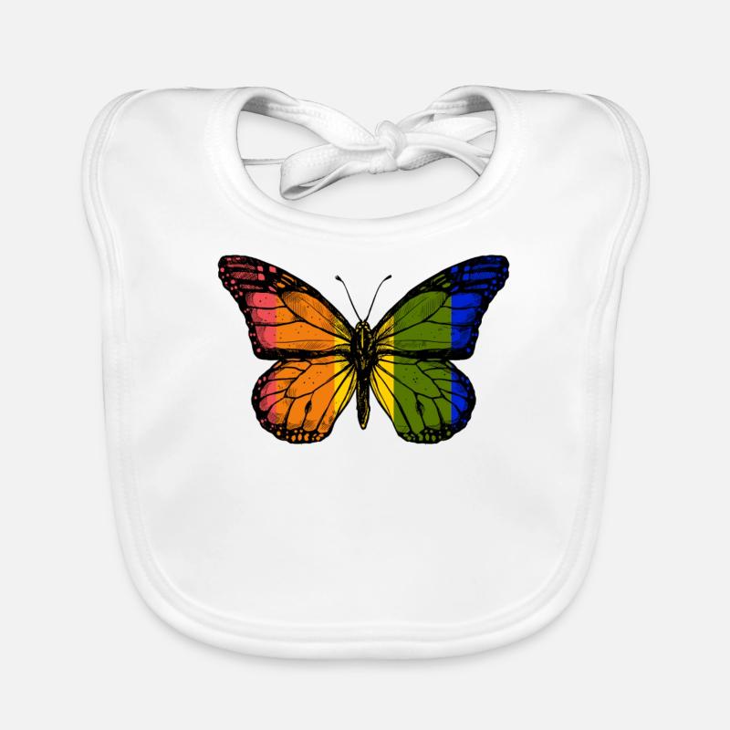Papillon arc-en-ciel Bavoir bio Bébé