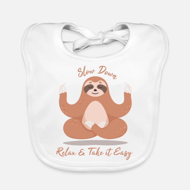 Sloth Slow Down, Relax & Take it Easy Organic Baby Bibs