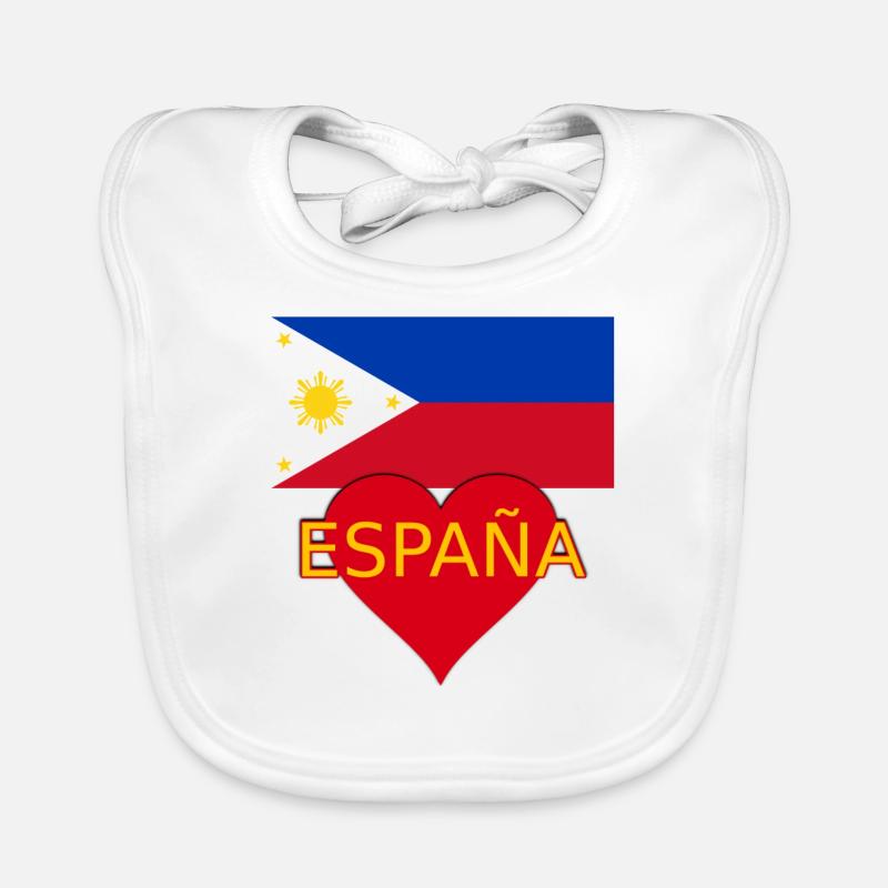 Flag Philippines Spain Organic Baby Bibs