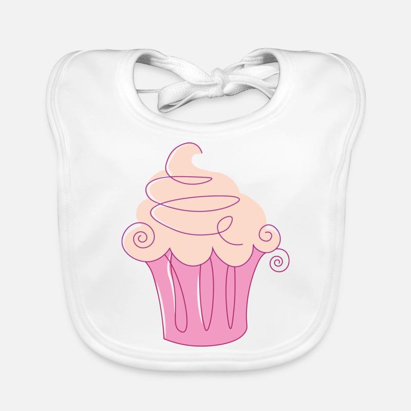 Cupcake - Baby Bio-Lätzchen - Weiß