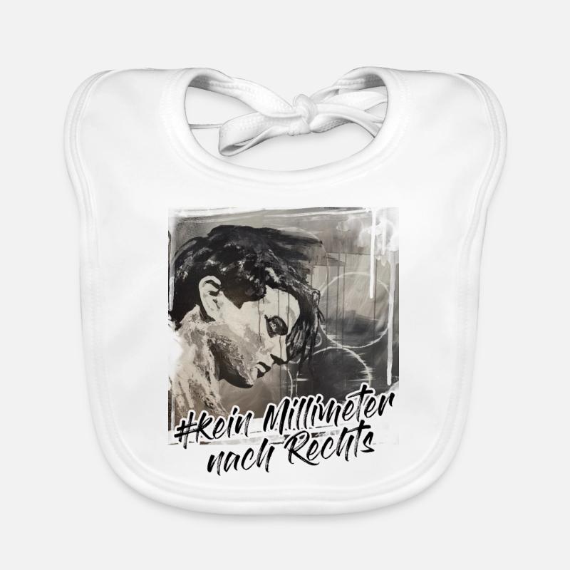 Kein Millimeter nach Rechts - Baby Bio-Lätzchen - Weiß